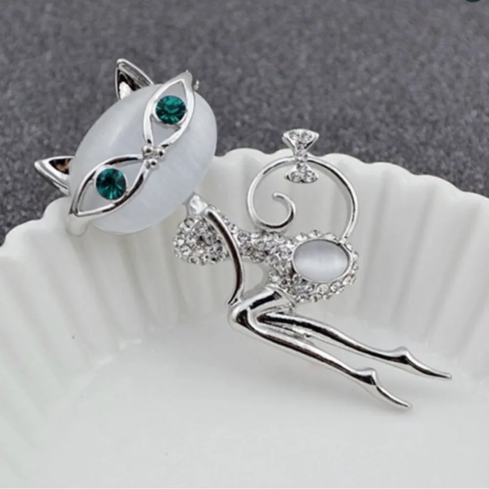 💚 Betsey Johnson stunning & sassy kitty cat brooch 💚